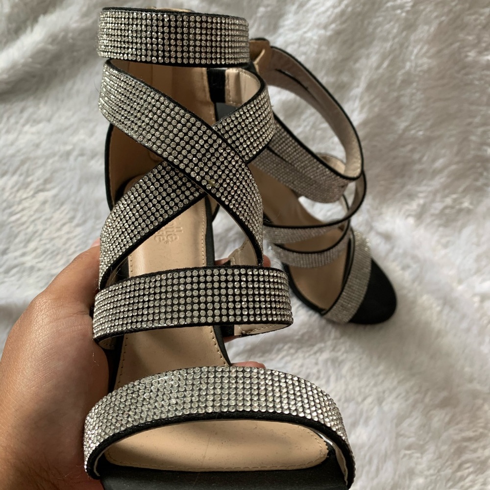 Black Rhinestone Heels